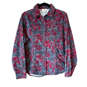 Woolrich Women’s Floral Button Down Long Sleeve 100% Cotton Blouse